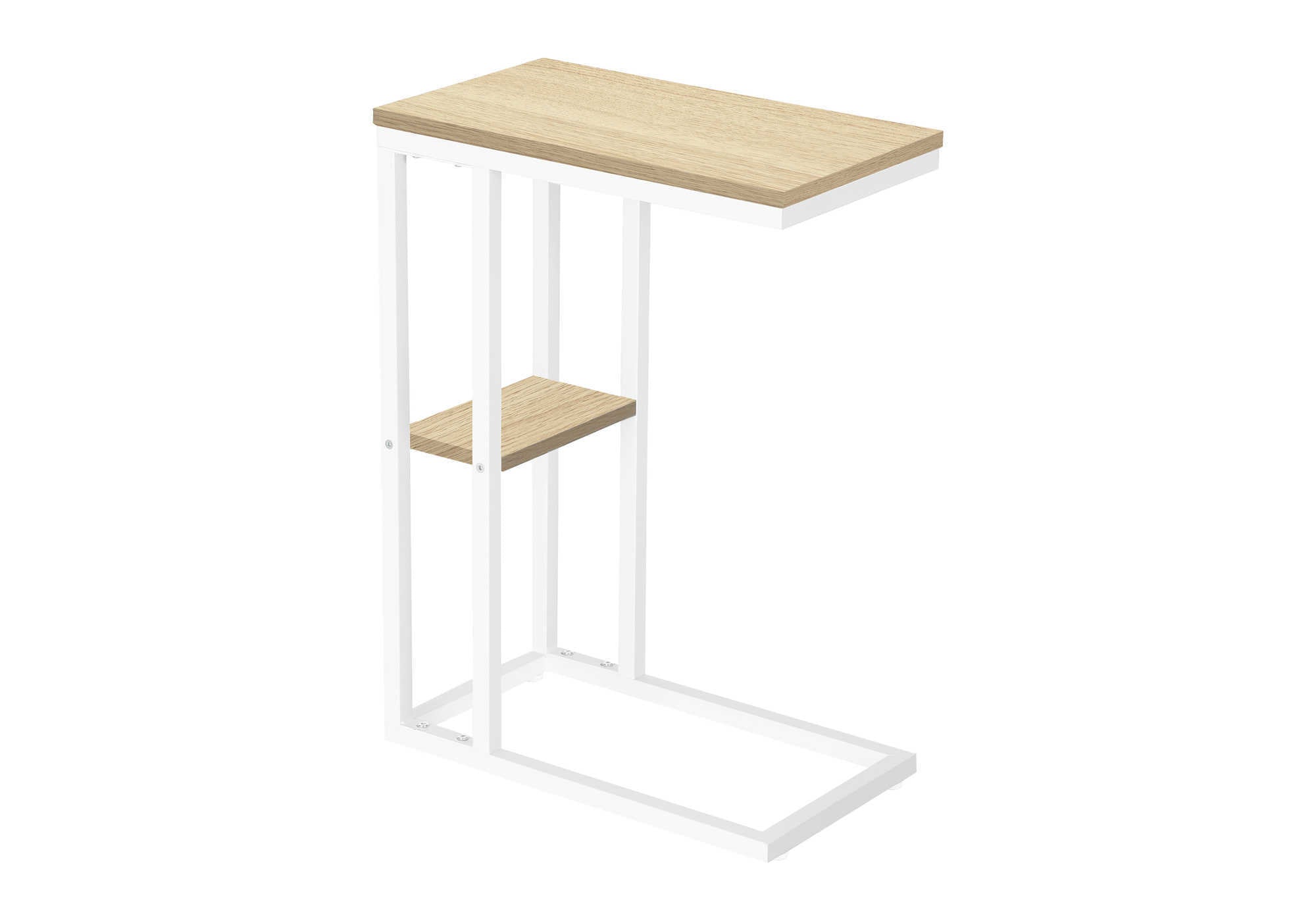 ACCENT TABLE - 25""H / NATURAL / WHITE METAL