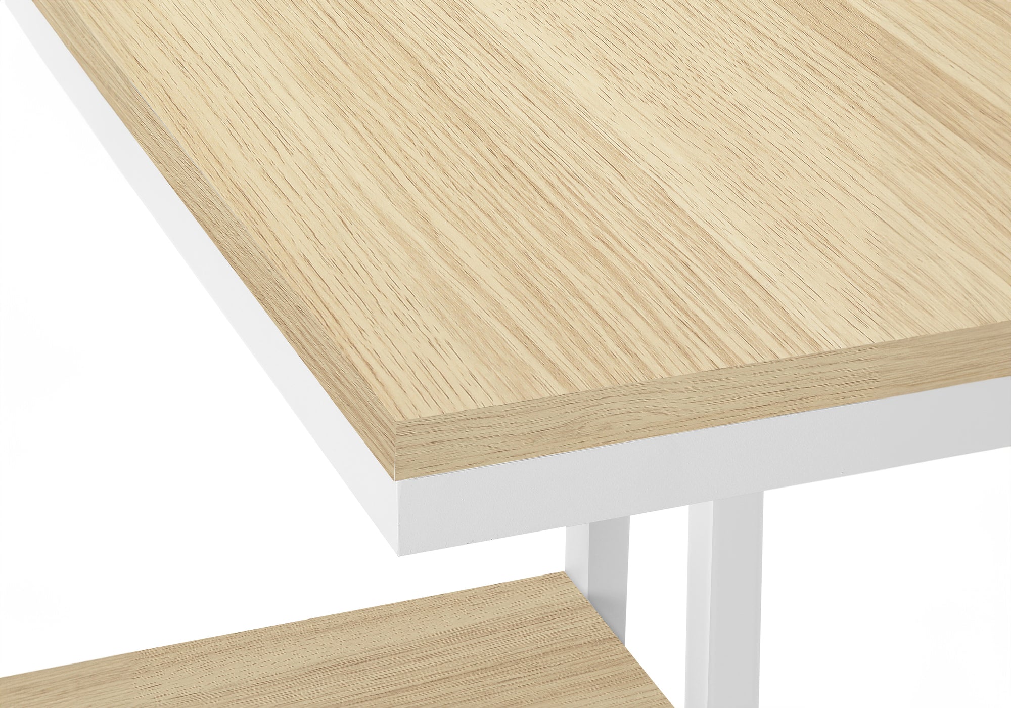 ACCENT TABLE - 25""H / NATURAL / WHITE METAL