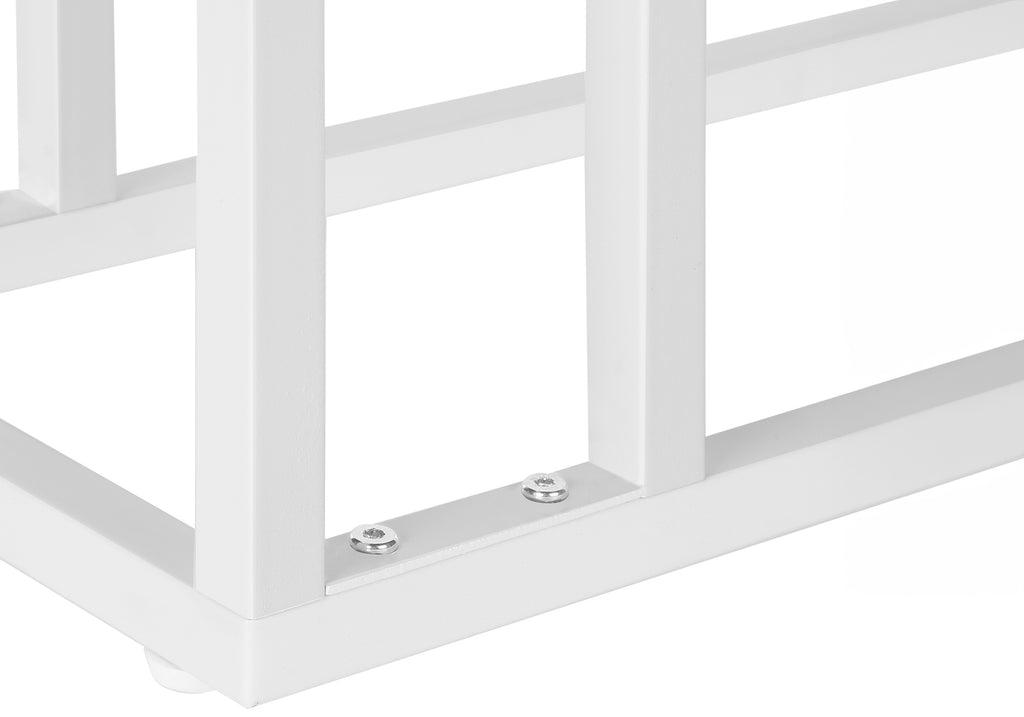 ACCENT TABLE - 25""H / NATURAL / WHITE METAL