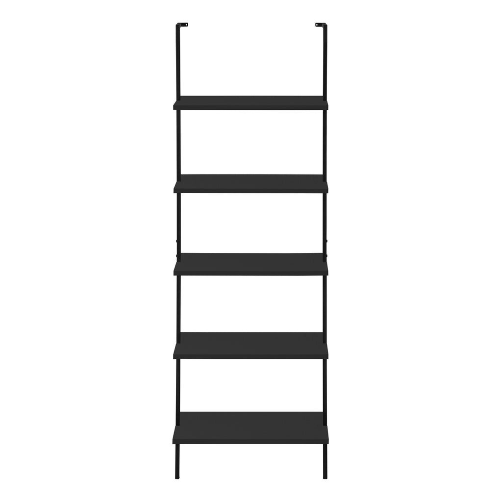 BOOKCASE - 72""H LADDER BLACK / BLACK METAL