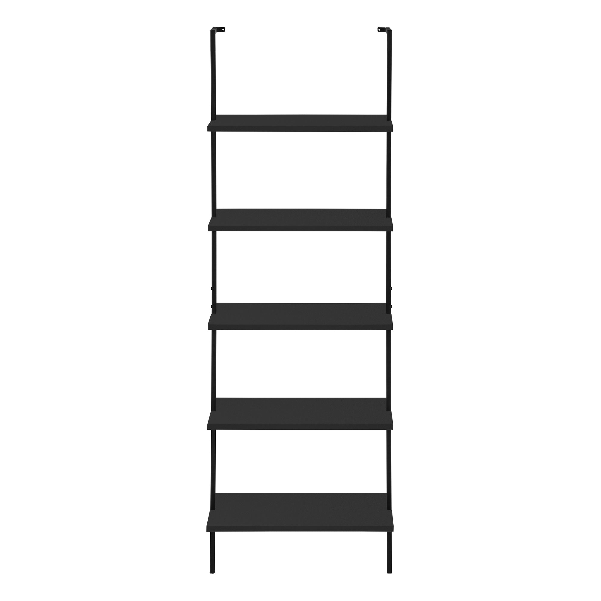 BOOKCASE - 72""H LADDER BLACK / BLACK METAL