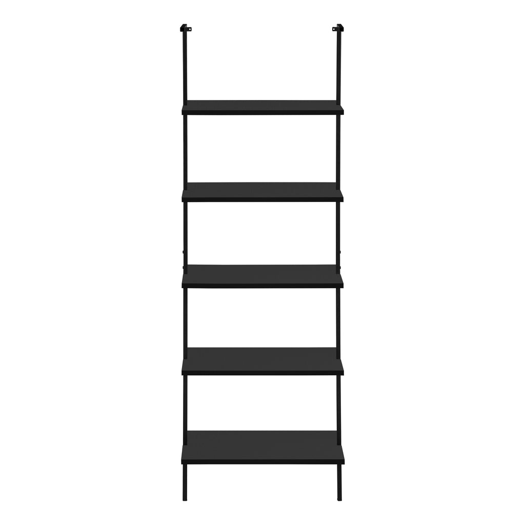 BOOKCASE - 72""H LADDER BLACK / BLACK METAL