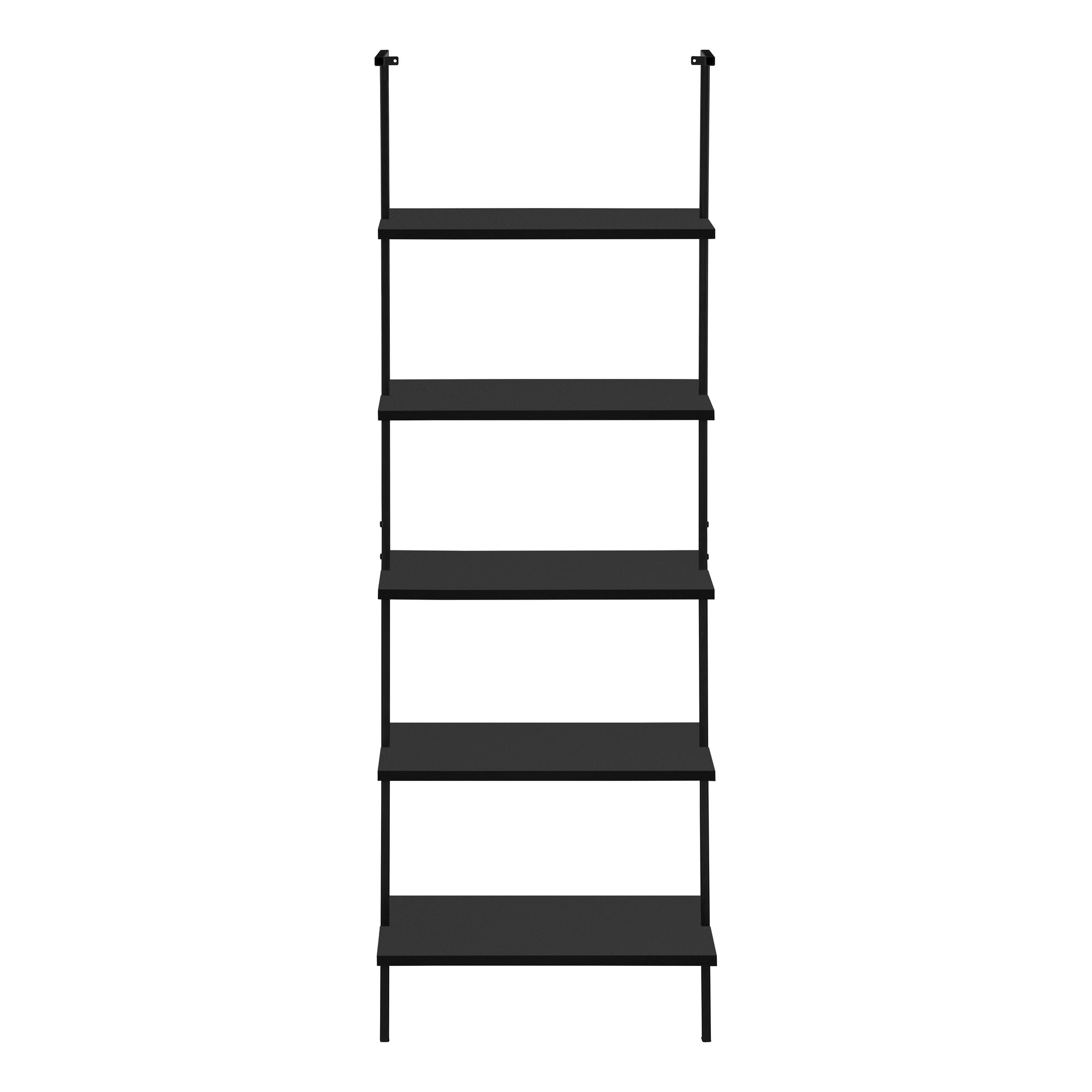 BOOKCASE - 72""H LADDER BLACK / BLACK METAL