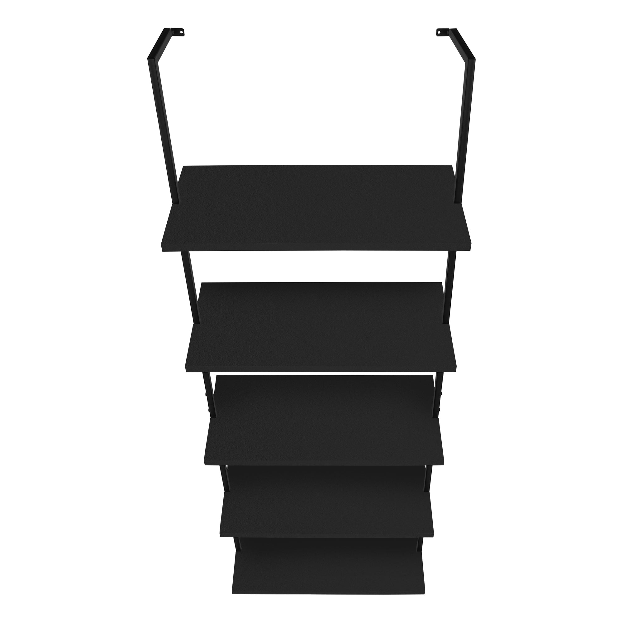 BOOKCASE - 72""H LADDER BLACK / BLACK METAL