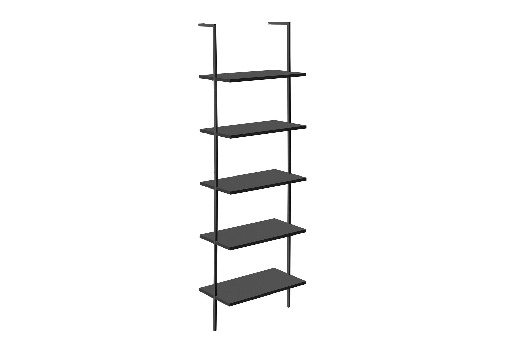BOOKCASE - 72""H LADDER BLACK / BLACK METAL