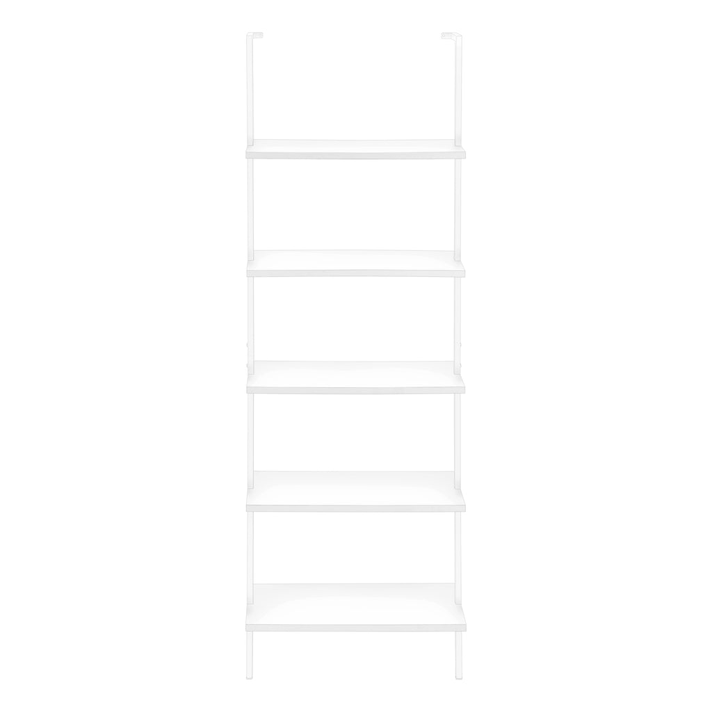BOOKCASE - 72""H LADDER WHITE / WHITE METAL