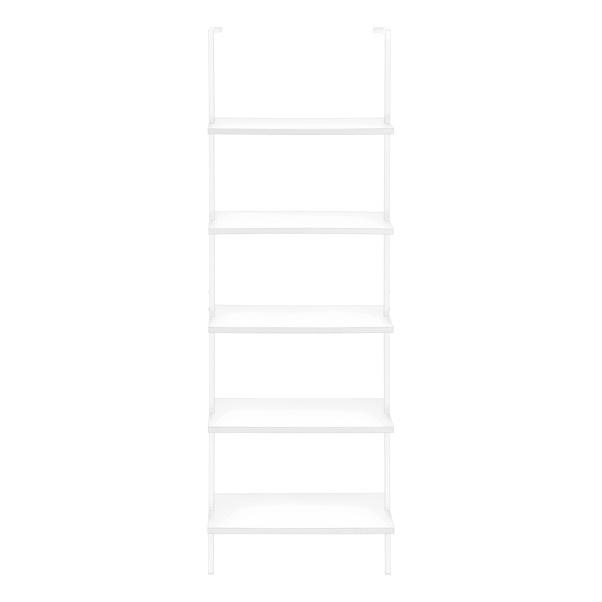 BOOKCASE - 72""H LADDER WHITE / WHITE METAL