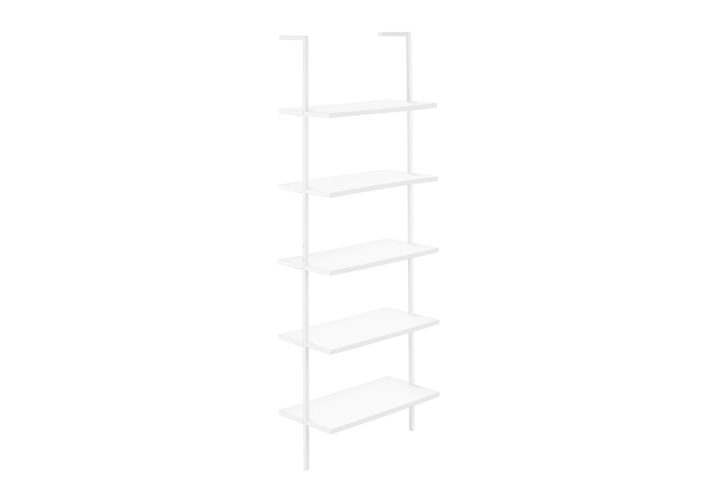 BOOKCASE - 72""H LADDER WHITE / WHITE METAL