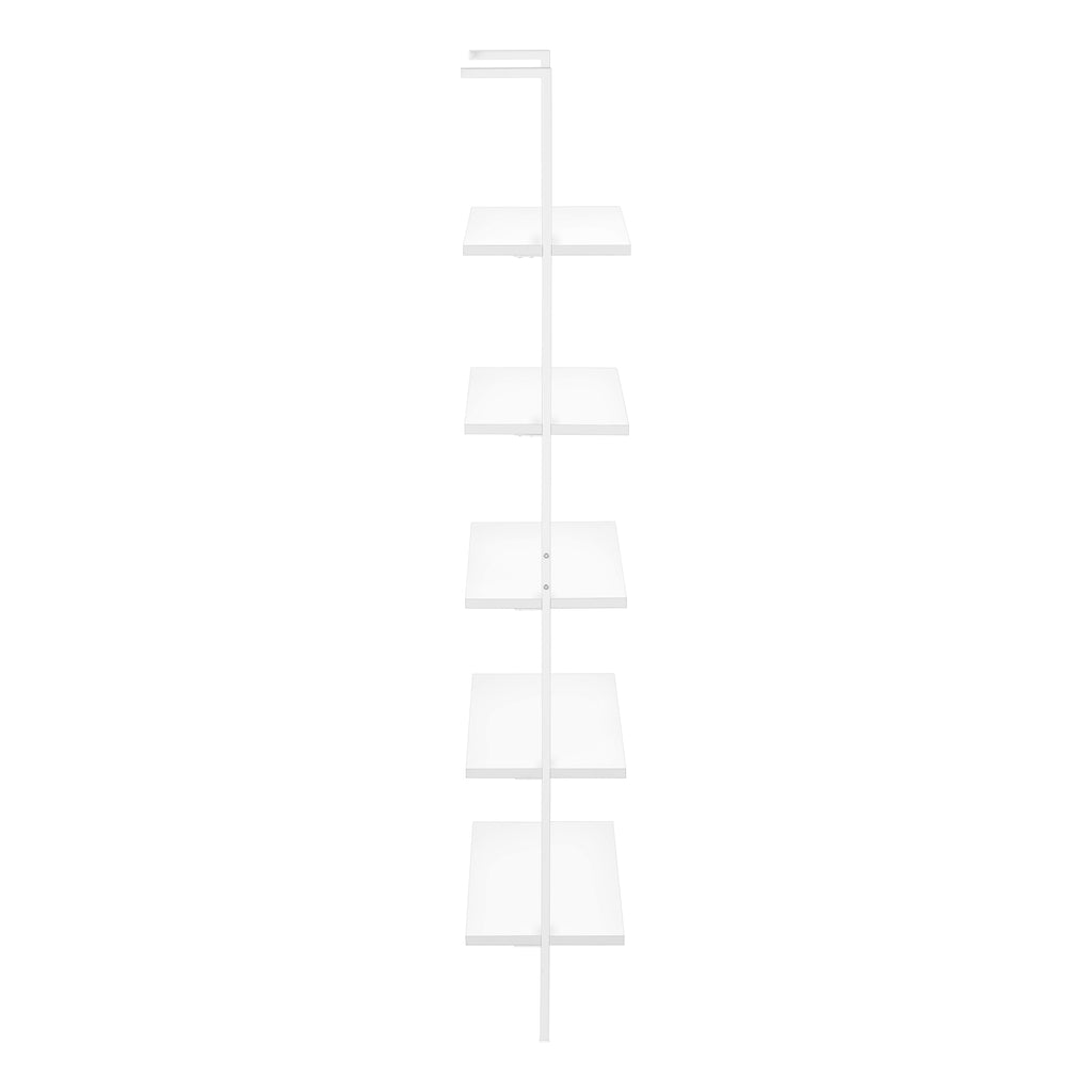 BOOKCASE - 72""H LADDER WHITE / WHITE METAL