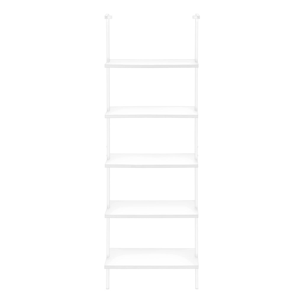 BOOKCASE - 72""H LADDER WHITE / WHITE METAL