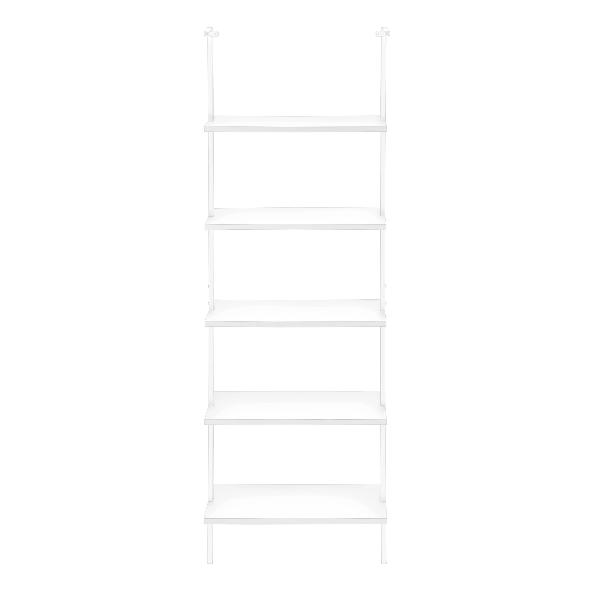 BOOKCASE - 72""H LADDER WHITE / WHITE METAL