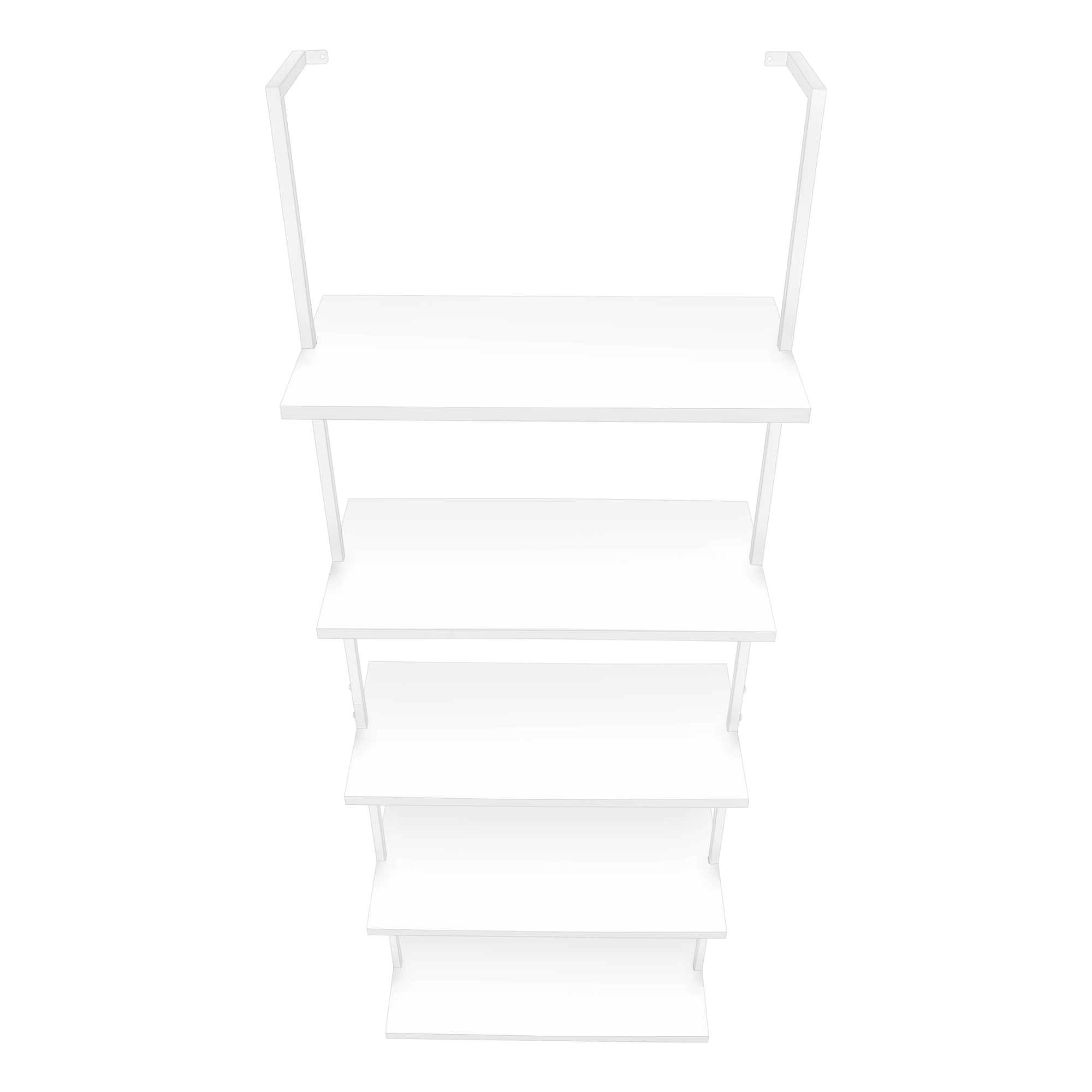 BOOKCASE - 72""H LADDER WHITE / WHITE METAL
