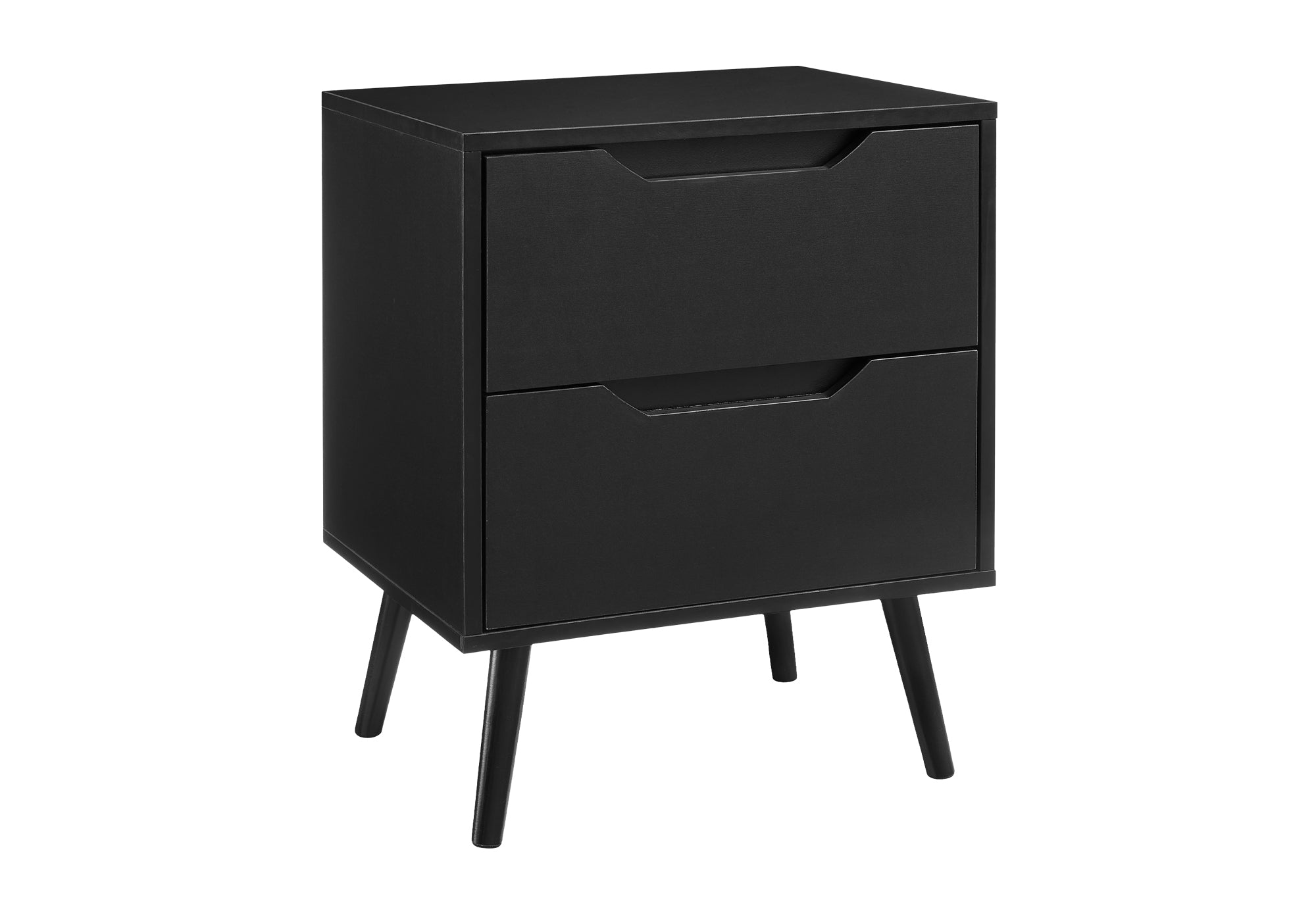 ACCENT TABLE - 24""H / BLACK END TABLE WITH 2 DRAWERS