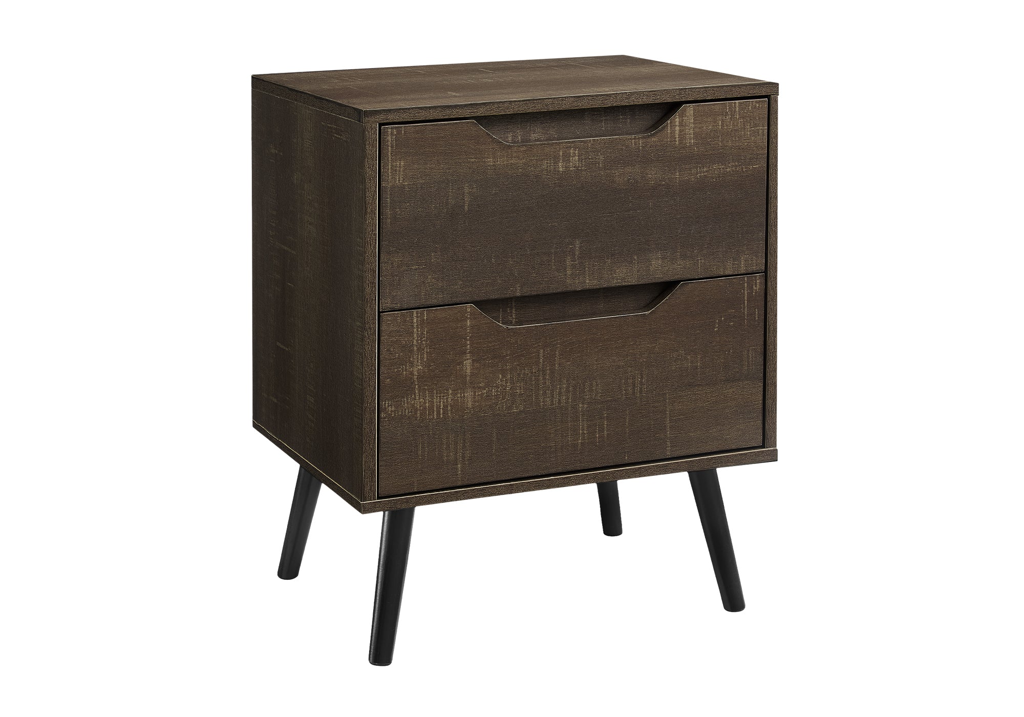 ACCENT TABLE - 24""H / DARK BROWN END TABLE - 2 DRAWERS