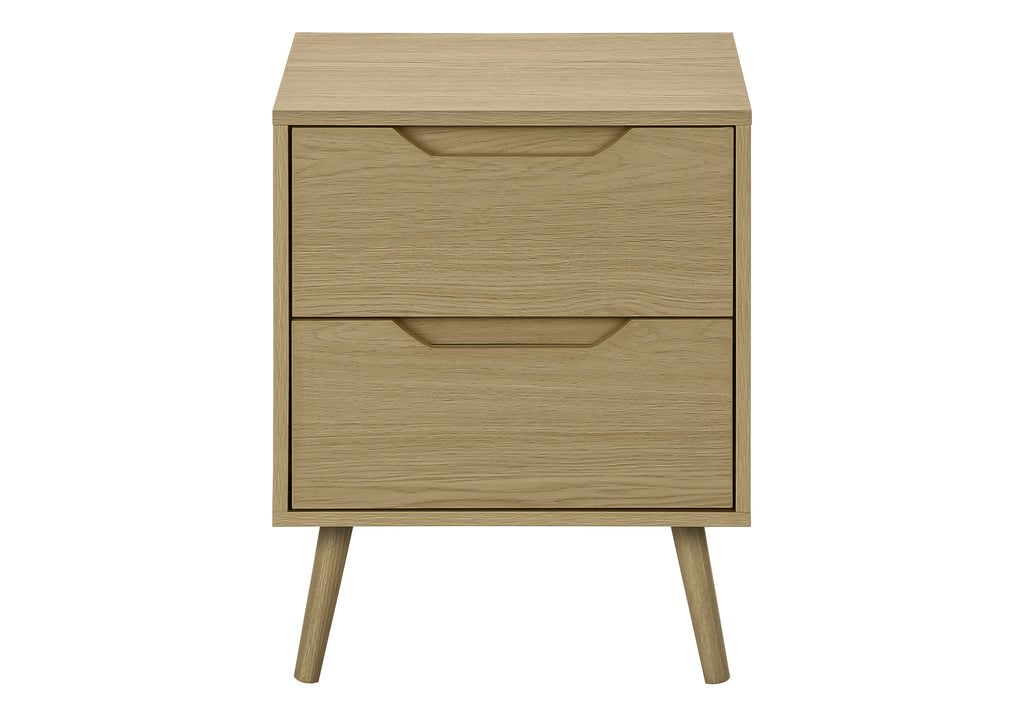 ACCENT TABLE - 24""H / NATURAL END TABLE - 2 DRAWERS