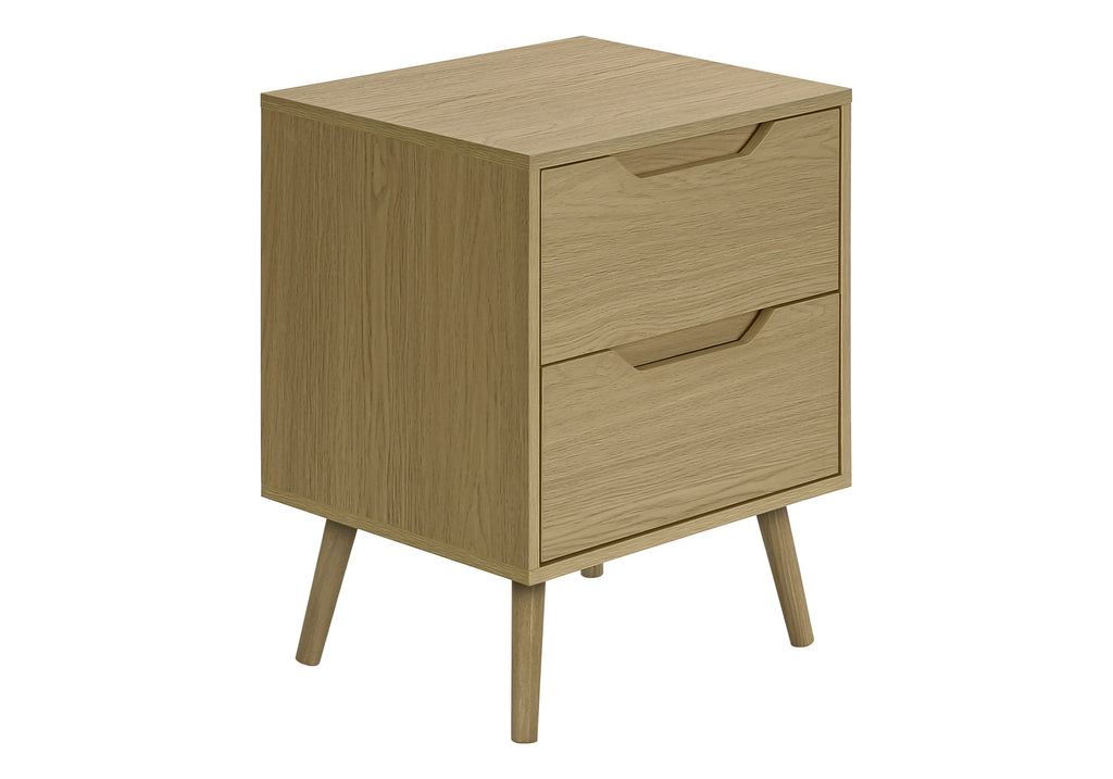 ACCENT TABLE - 24""H / NATURAL END TABLE - 2 DRAWERS