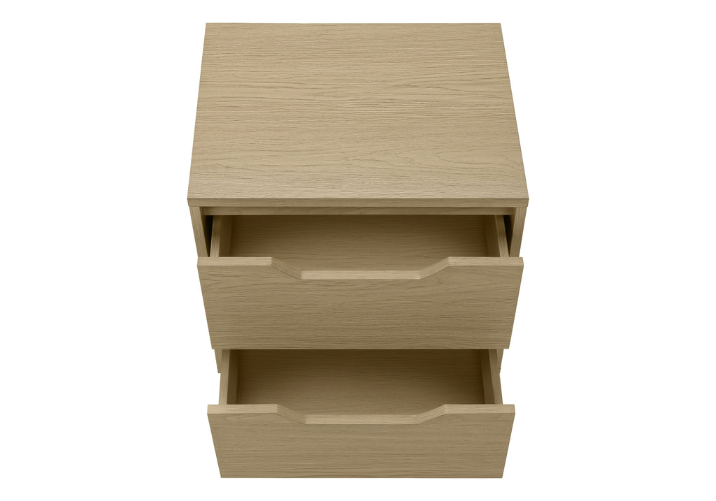 ACCENT TABLE - 24""H / NATURAL END TABLE - 2 DRAWERS