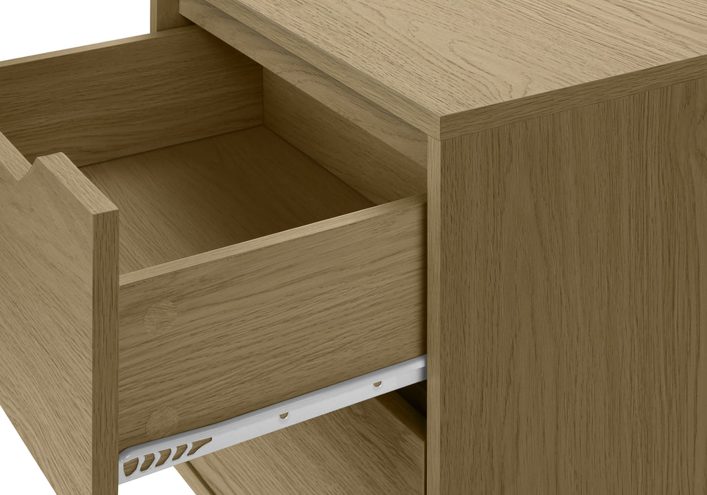 ACCENT TABLE - 24""H / NATURAL END TABLE - 2 DRAWERS