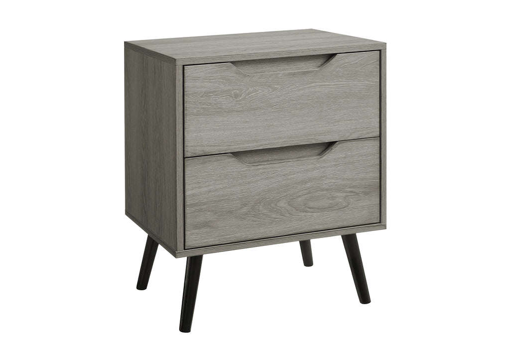 ACCENT TABLE - 24""H / TAUPE END TABLE - 2 DRAWERS