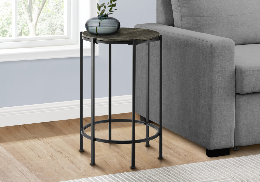 ACCENT TABLE - 24""H / DARK BRONZE / BLACK METAL