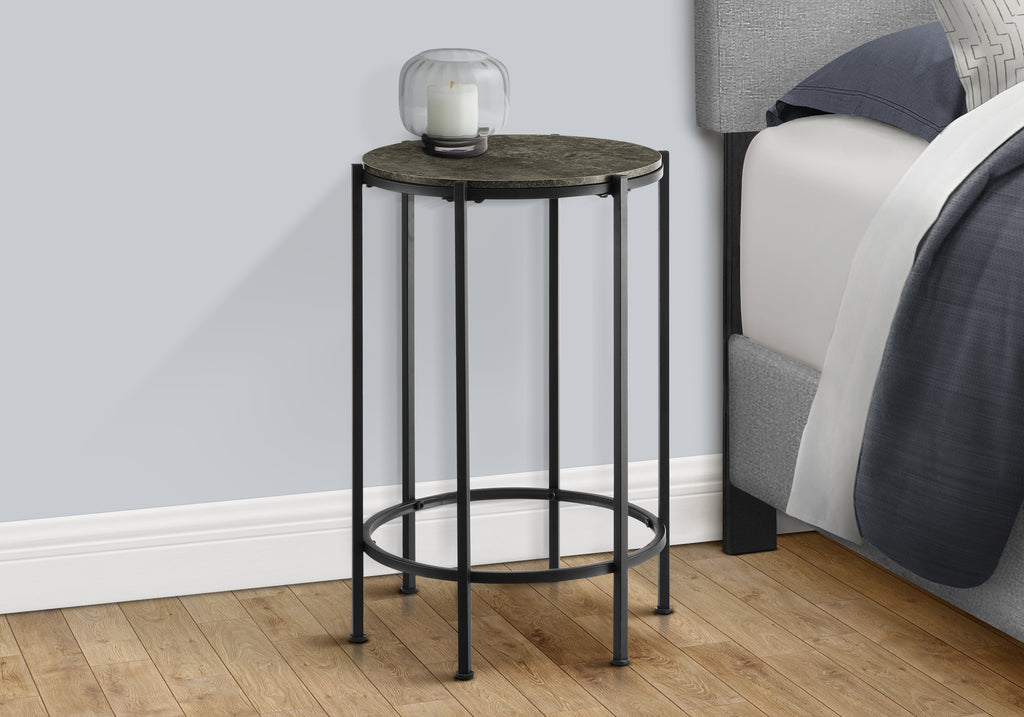 ACCENT TABLE - 24""H / DARK BRONZE / BLACK METAL