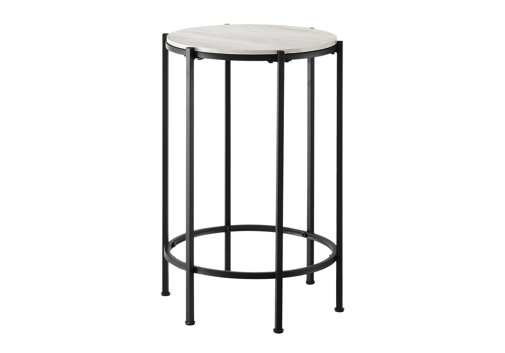 ACCENT TABLE - 24""H / WASHED OAK / BLACK METAL