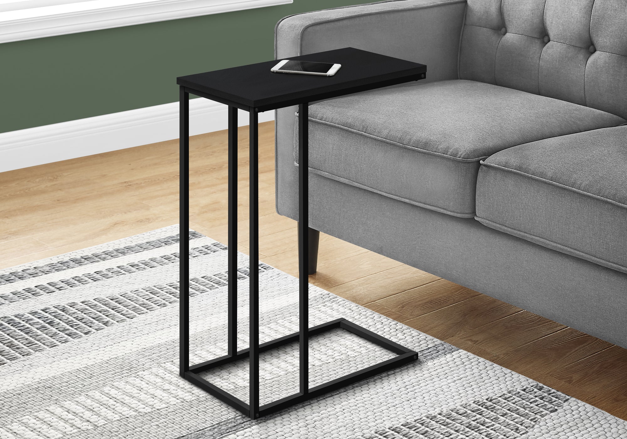 ACCENT TABLE - 25""H / BLACK / BLACK METAL