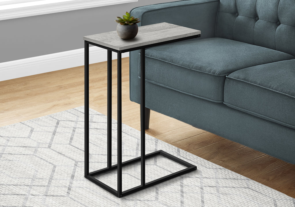 ACCENT TABLE - 25""H / GREY / BLACK METAL