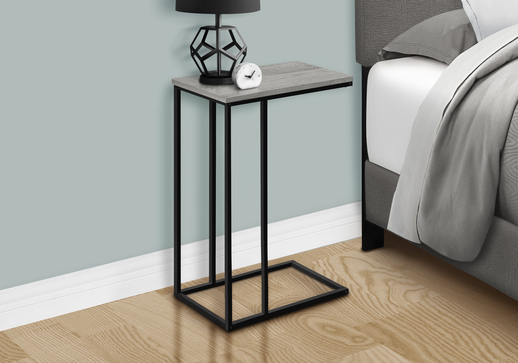 ACCENT TABLE - 25""H / GREY / BLACK METAL