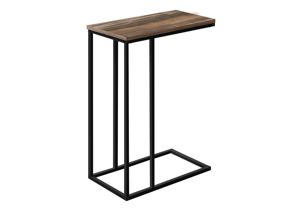ACCENT TABLE - 25""H / BROWN RECLAIMED / BLACK METAL
