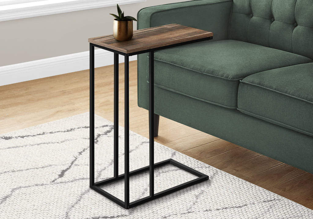 ACCENT TABLE - 25""H / BROWN RECLAIMED / BLACK METAL