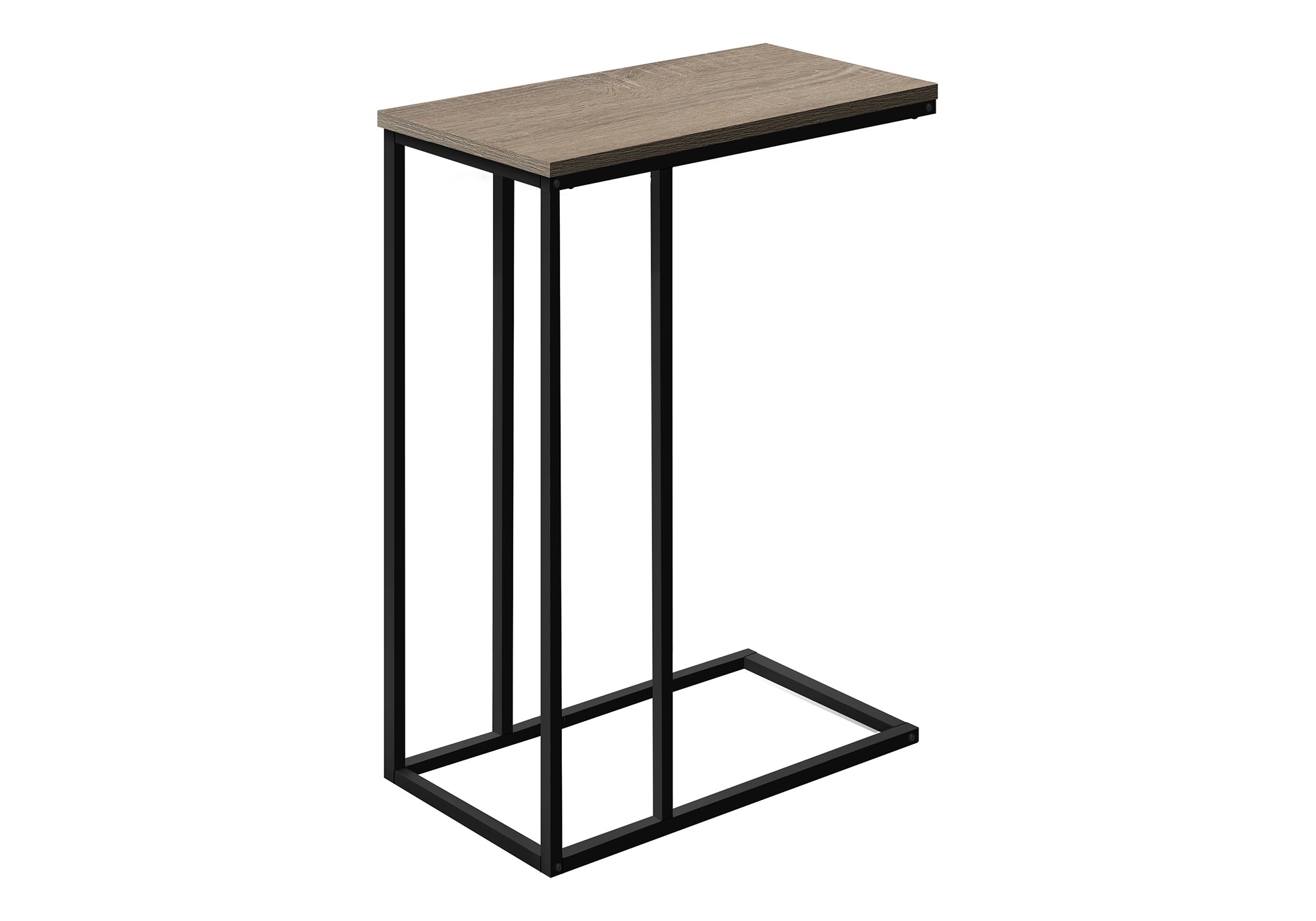 ACCENT TABLE - 25""H / DARK TAUPE / BLACK METAL