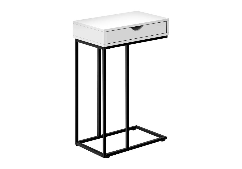 ACCENT TABLE - 25""H / WHITE / BLACK METAL