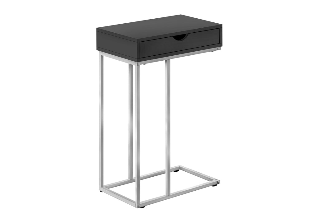 ACCENT TABLE - 25""H / BLACK / SILVER METAL