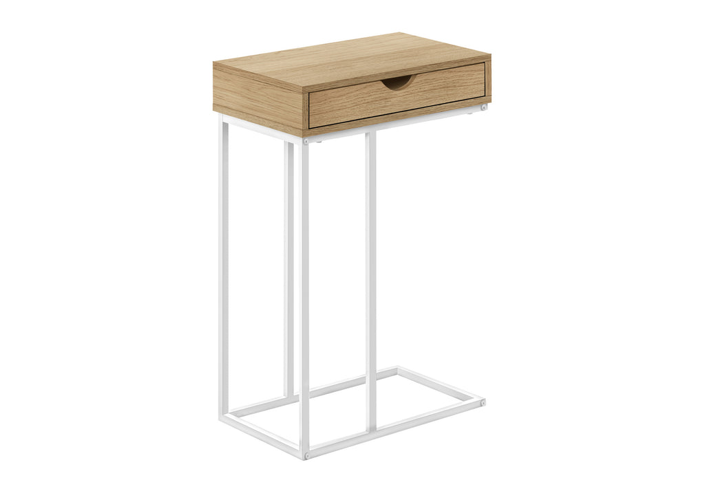 ACCENT TABLE - 25""H / NATURAL / WHITE METAL
