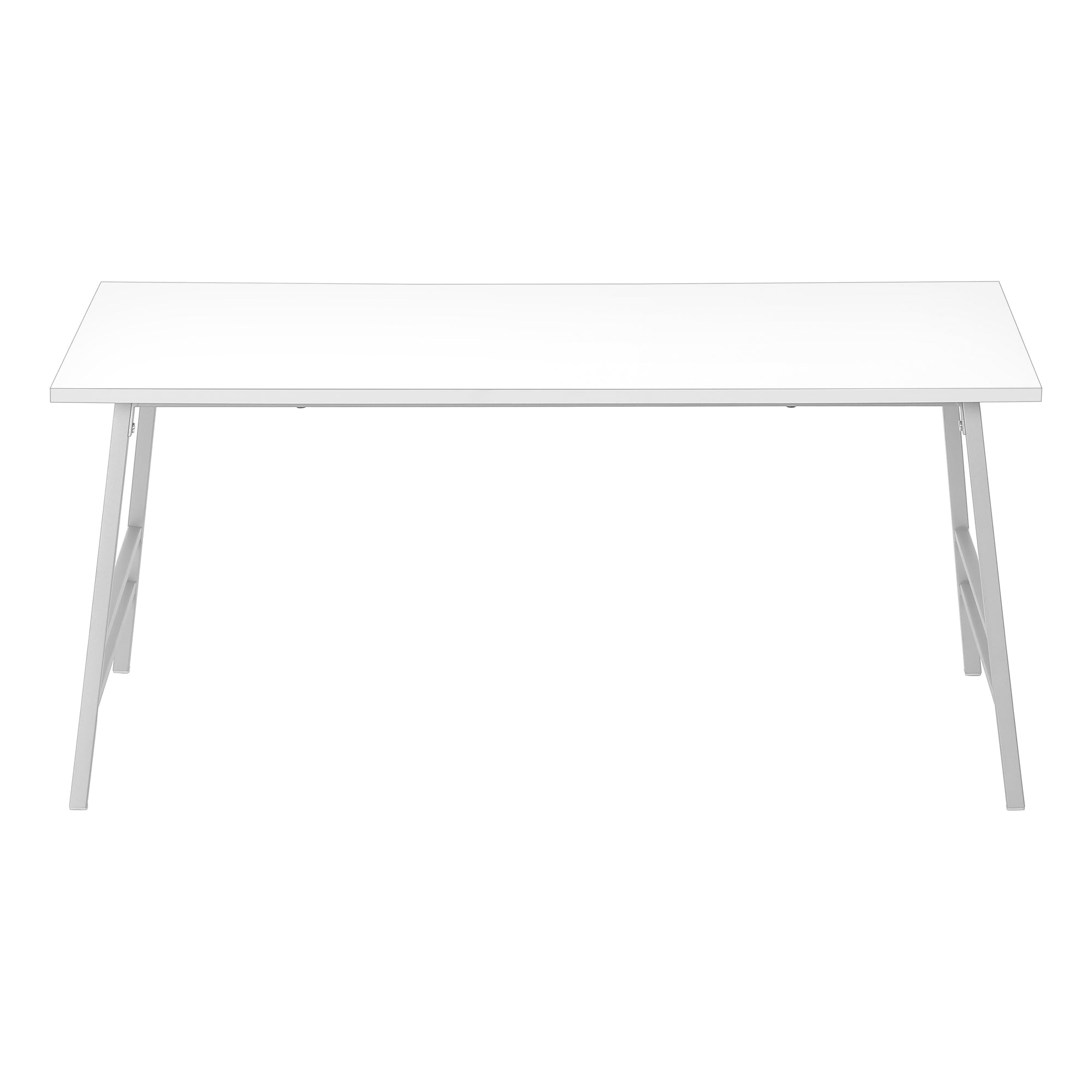 COFFEE TABLE - 40""L / WHITE / SILVER METAL