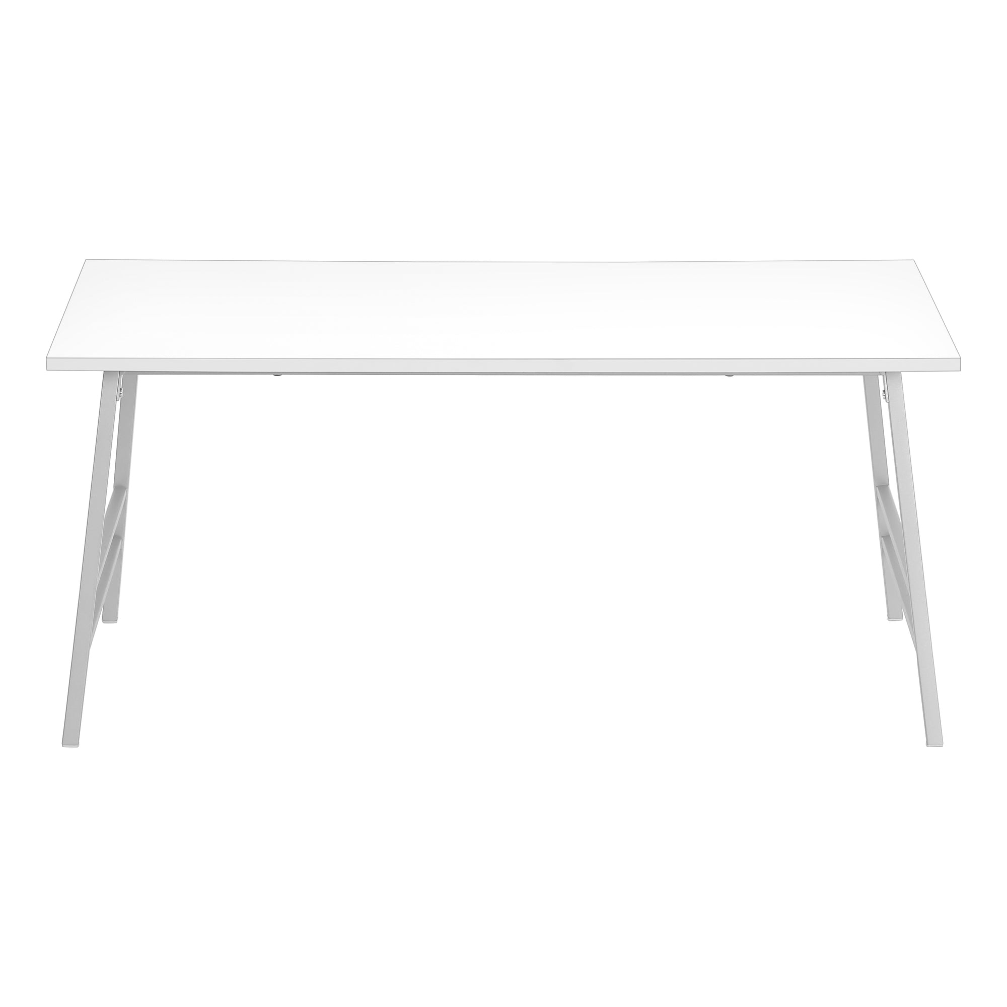 COFFEE TABLE - 40""L / WHITE / SILVER METAL