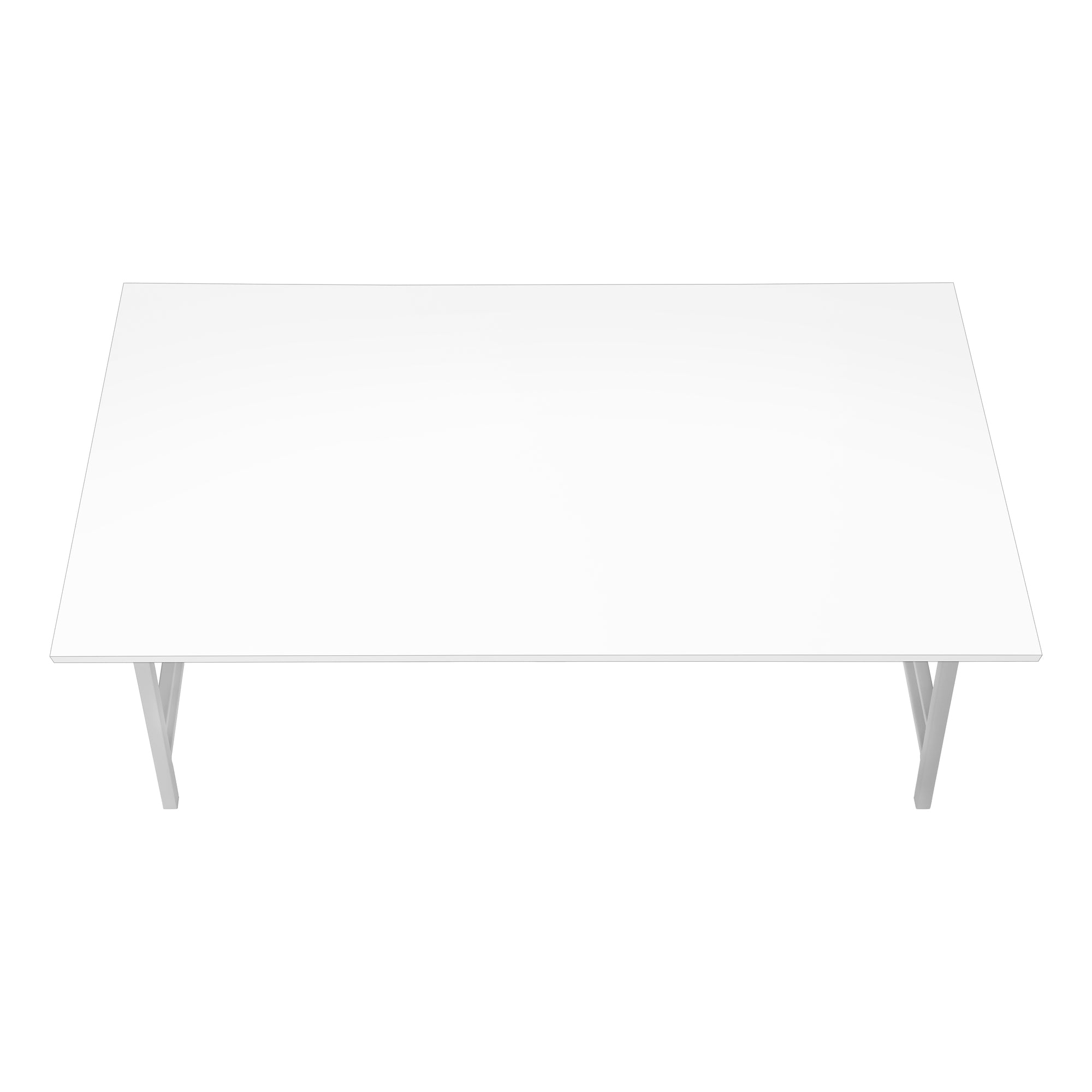 COFFEE TABLE - 40""L / WHITE / SILVER METAL