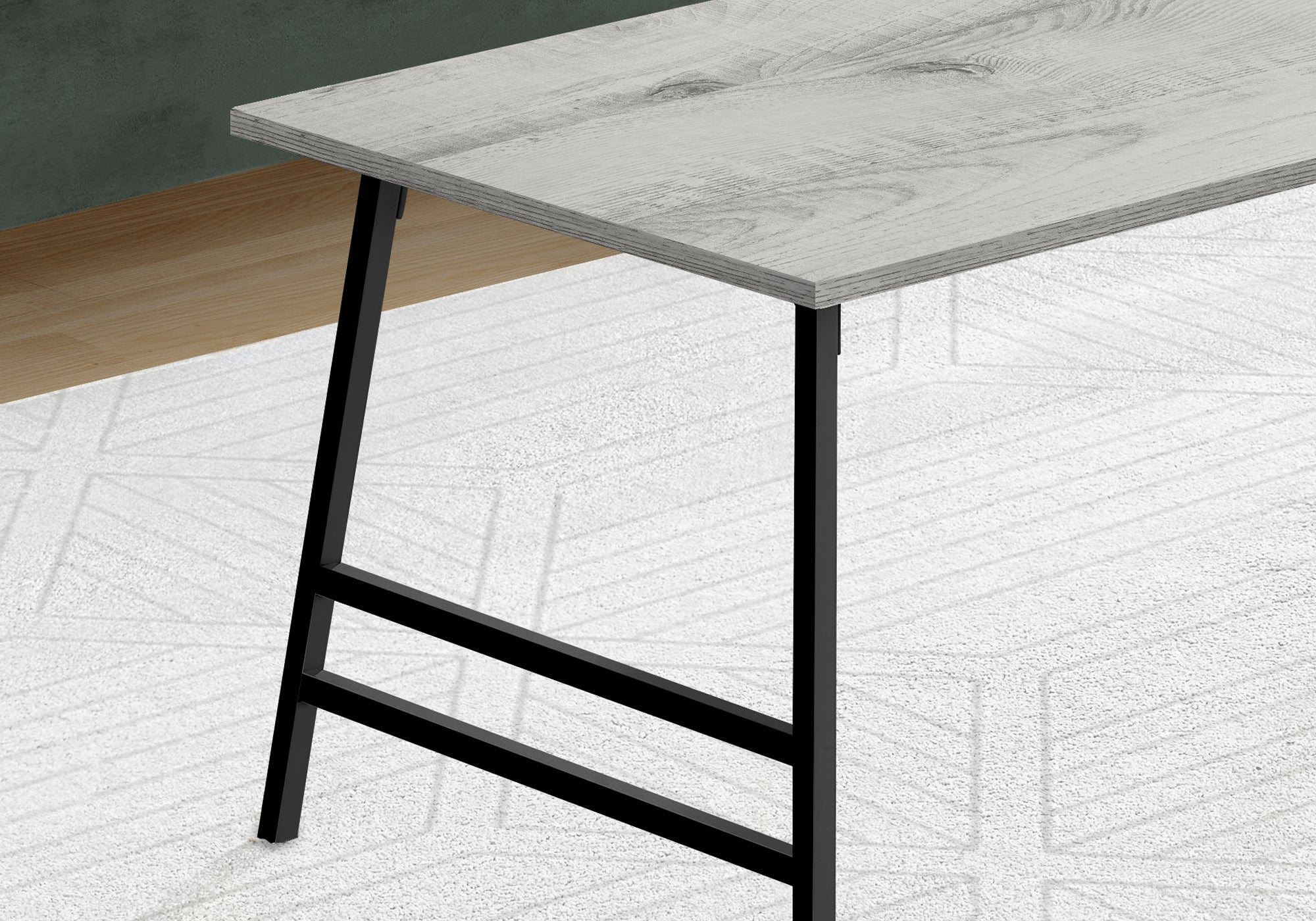 COFFEE TABLE - 40""L / GREY / BLACK METAL