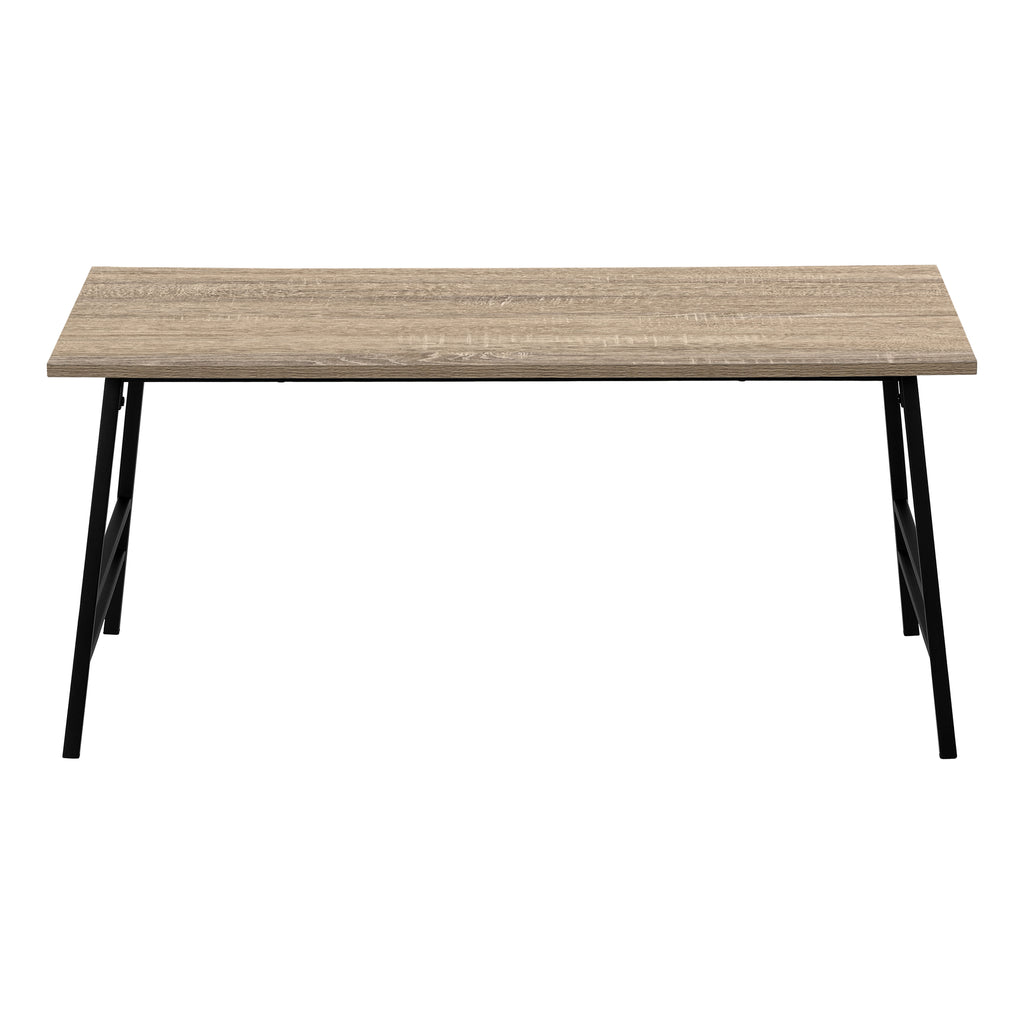 COFFEE TABLE - 40""L / DARK TAUPE / BLACK METAL