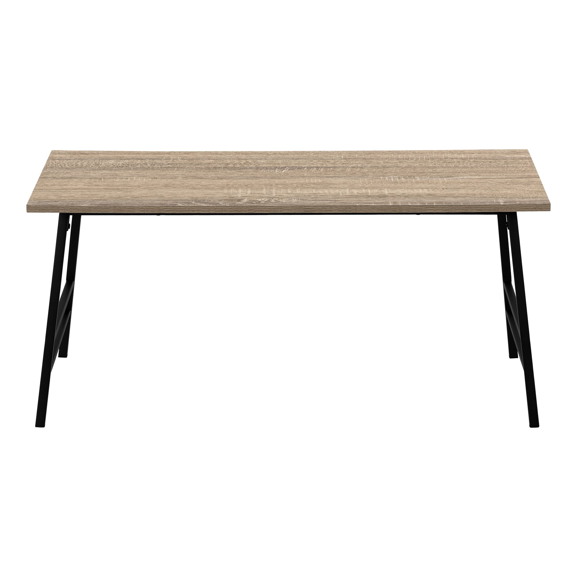 COFFEE TABLE - 40""L / DARK TAUPE / BLACK METAL