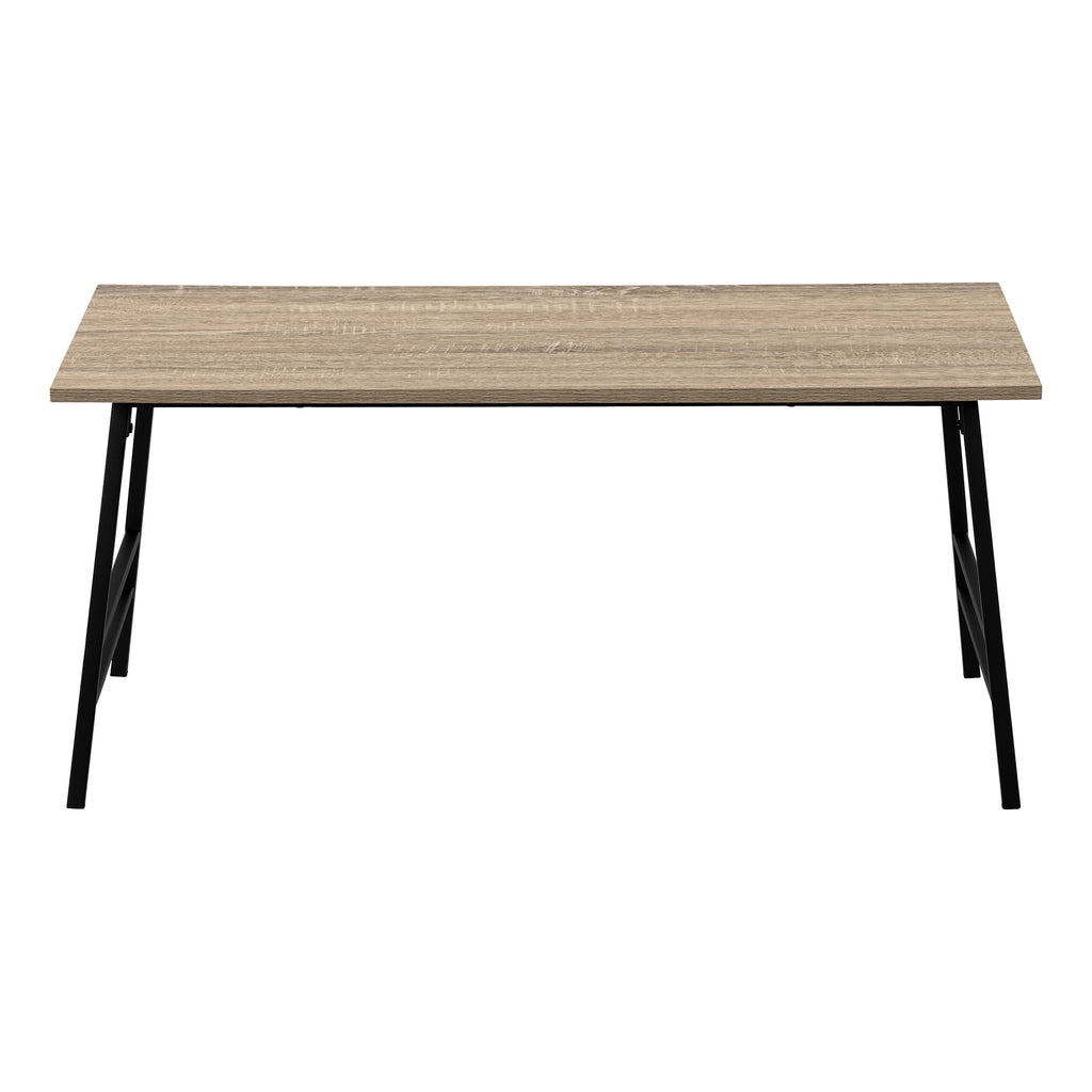 COFFEE TABLE - 40""L / DARK TAUPE / BLACK METAL