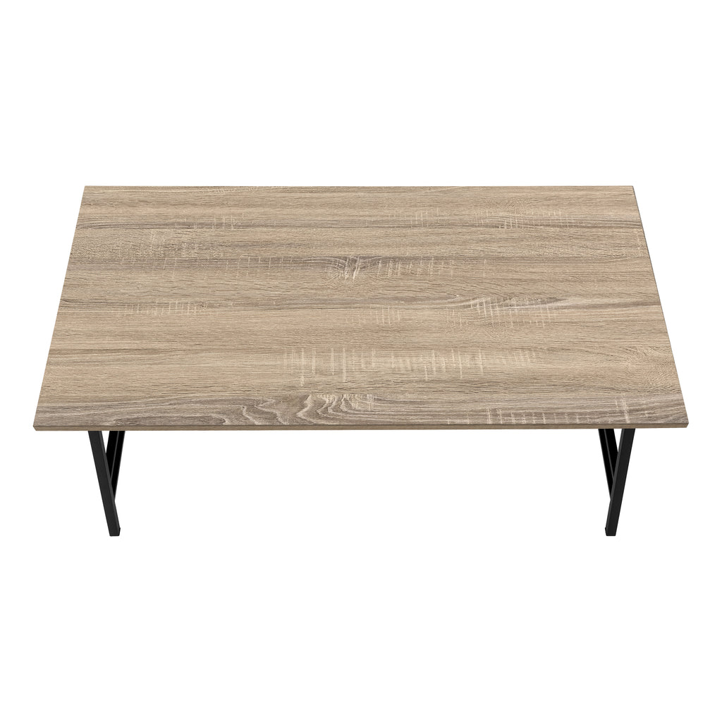 COFFEE TABLE - 40""L / DARK TAUPE / BLACK METAL