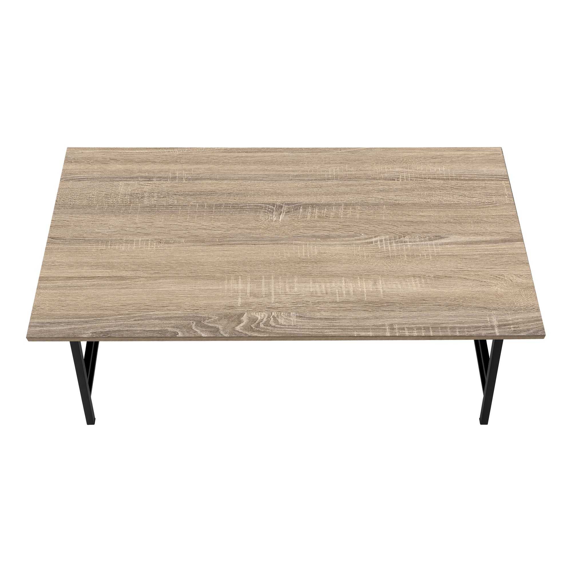 COFFEE TABLE - 40""L / DARK TAUPE / BLACK METAL