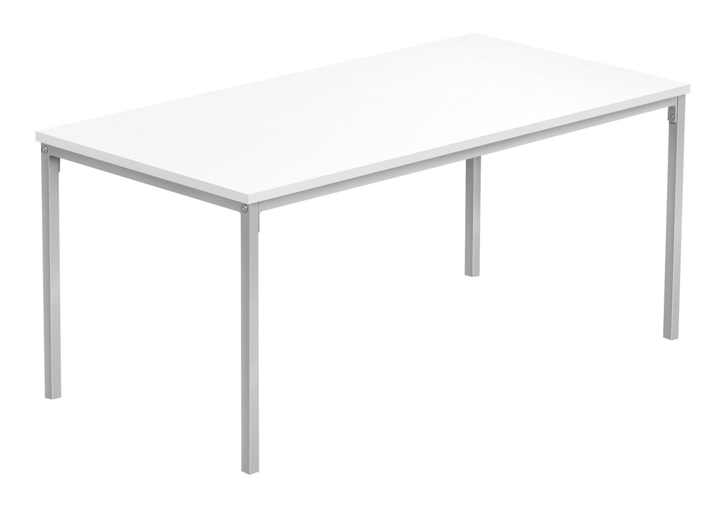 COFFEE TABLE - 40""L / WHITE / SILVER METAL