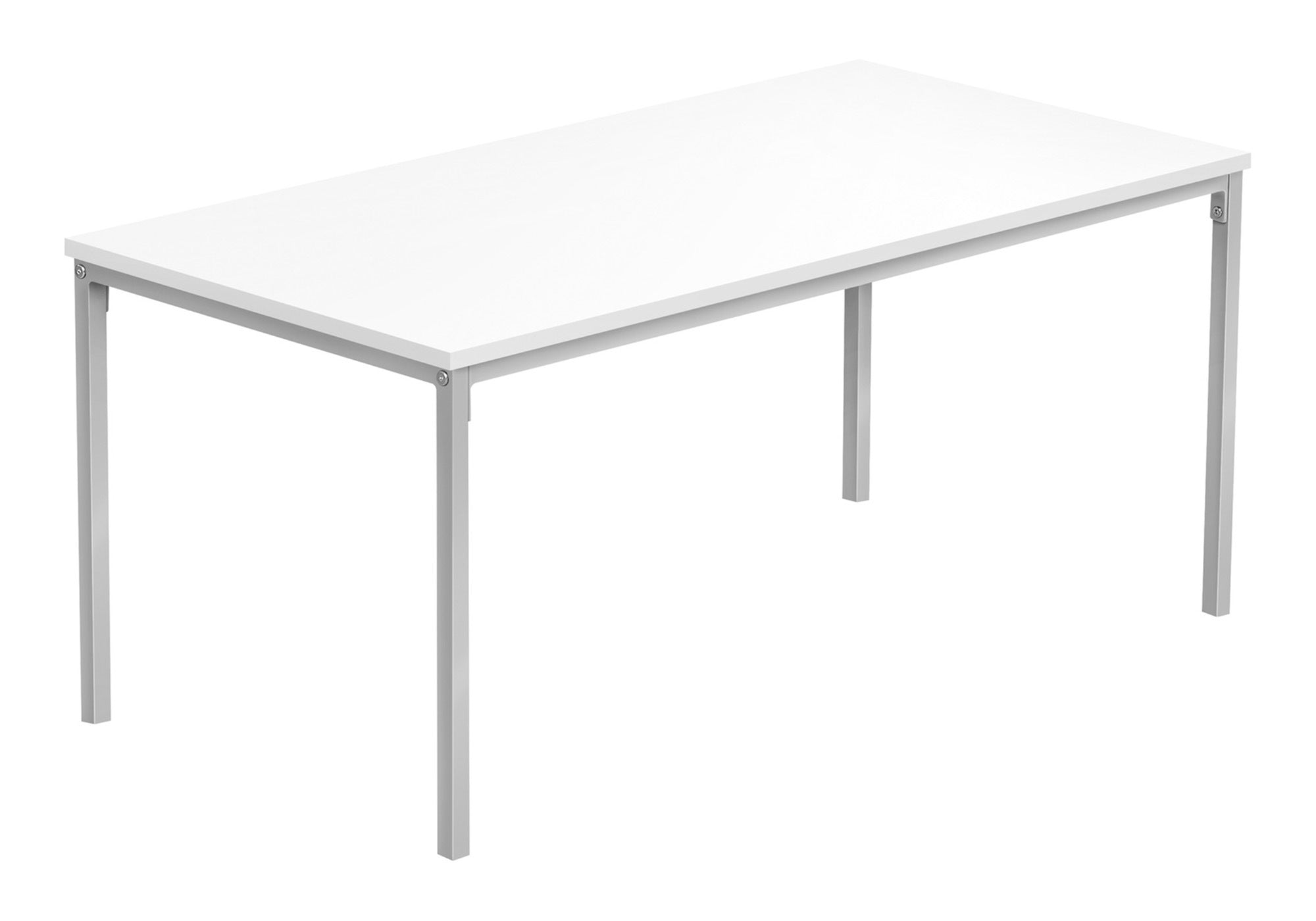 COFFEE TABLE - 40""L / WHITE / SILVER METAL