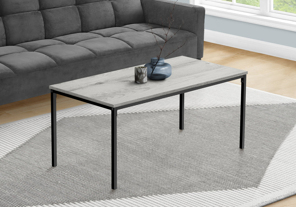 COFFEE TABLE - 40""L / GREY / BLACK METAL