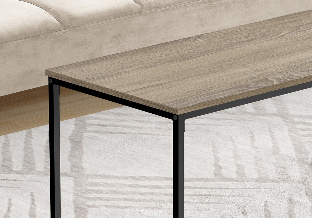 COFFEE TABLE - 40""L / DARK TAUPE / BLACK METAL