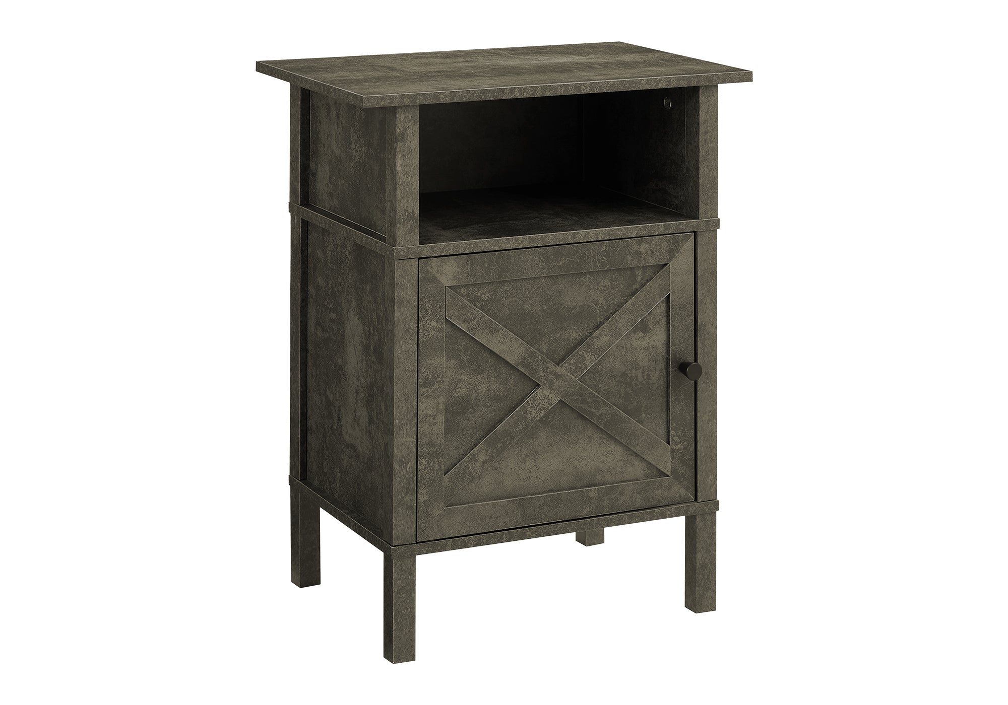 ACCENT TABLE - 24""H / DARK BRONZE / BLACK METAL