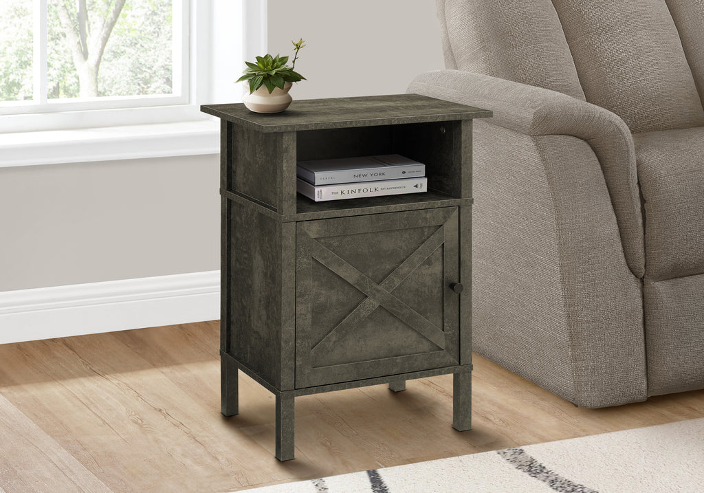 ACCENT TABLE - 24""H / DARK BRONZE / BLACK METAL